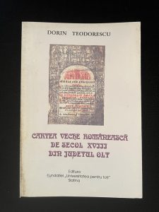 Carte Veche Românească de secol XVIII din Județul Olt